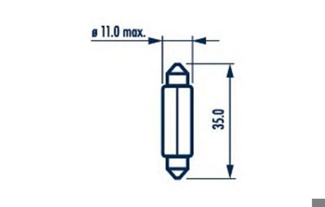 Лампочка 5 w 12v довжина - 36mm (додаткове освітлення ) 2 цоколя eco 17125