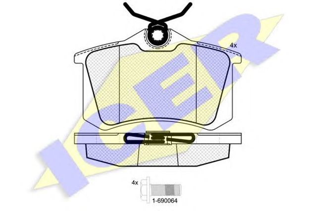 Колодки гальмівні задні, дискові 180697703 ICER