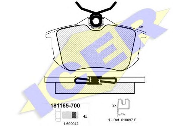 Задні колодки 181165700 ICER