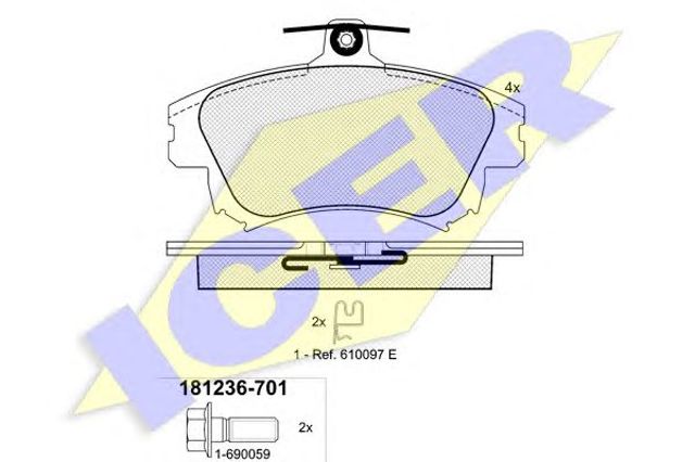 Гальмівні колодки 181236701 ICER