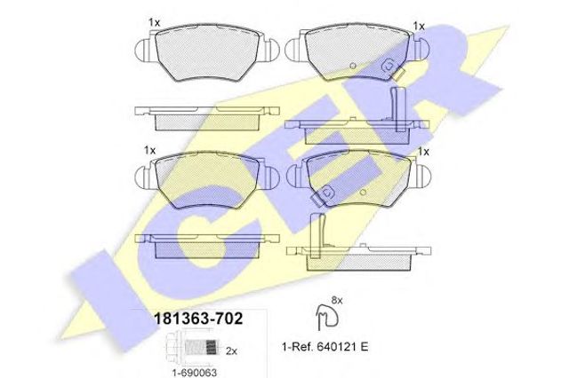 Колодки передні 181363702 ICER