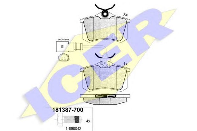 Задні колодки 181387700 ICER
