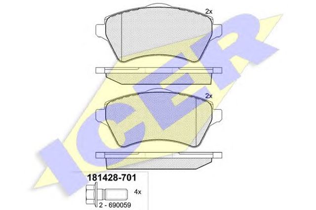 Гальмівні колодки 181428701 ICER