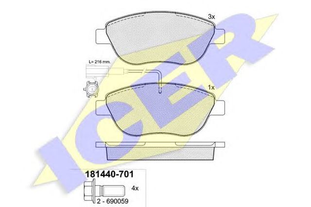 Колодки передні 181440701 ICER
