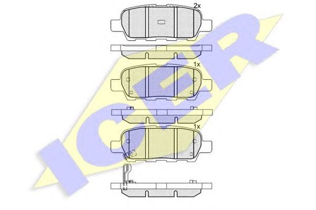 Колодки на гальмо задній дисковий 181509 ICER