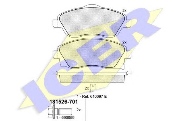 Тормозні колодки 181526701 ICER