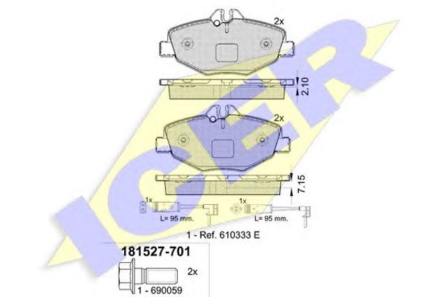Гальмівні колодки 181527701 ICER