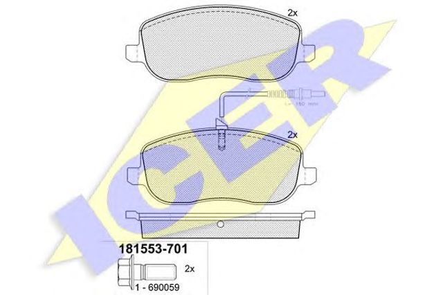 Колодки передні 181553701 ICER