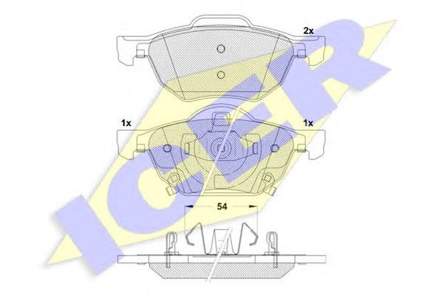 Передні гальмівні колодки 181695 ICER