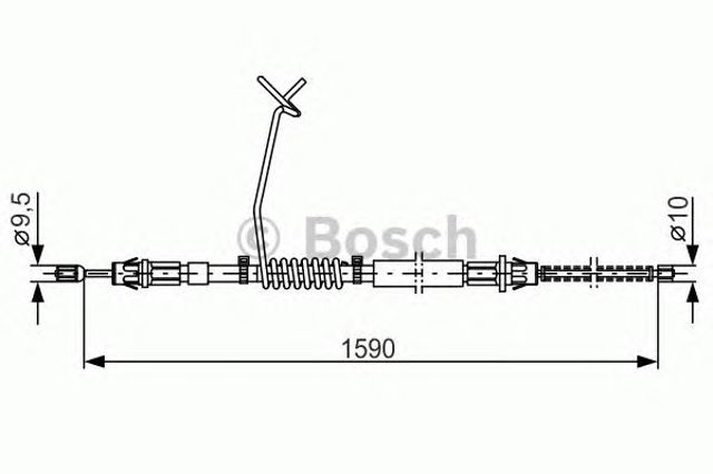 Трос стоянкового гальма задній лівий 1987477175 BOSCH
