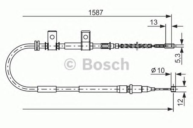 Bosch daewoo трос ручного гальма прав lanos (всі мод, з 99 - )1585 задн, 1 987 477 717