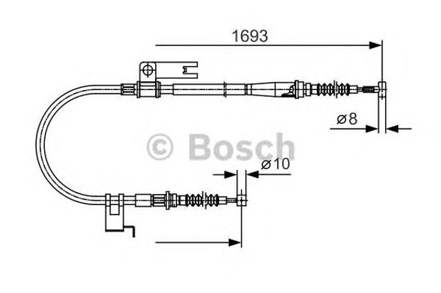 Трос стоянкового гальма задній лівий 1987477917 BOSCH