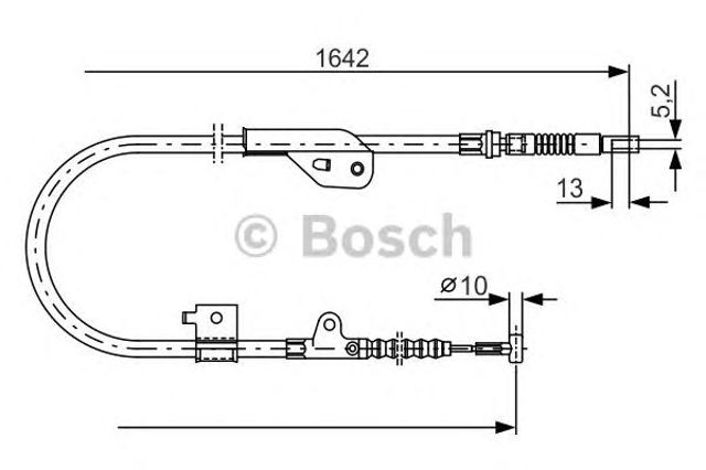 Bosch nissan трос ручного гальма primera 99- 1642 задн, лів, 1 987 477 981