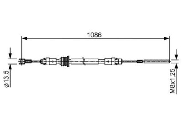 Трос стоянкового гальма передній 1987482547 BOSCH