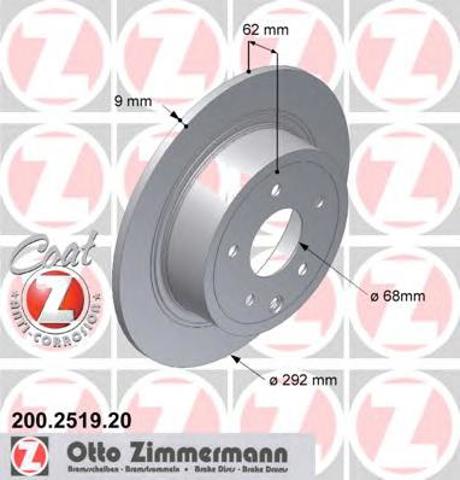 Задні дискові гальма 200251920 ZIMMERMANN