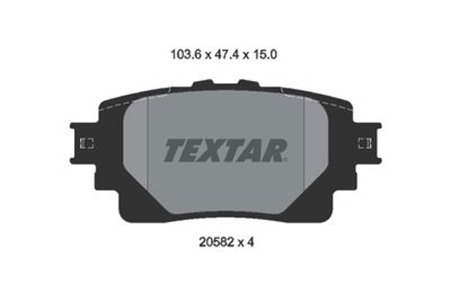 Задні гальмівні колодки 2058201 TEXTAR