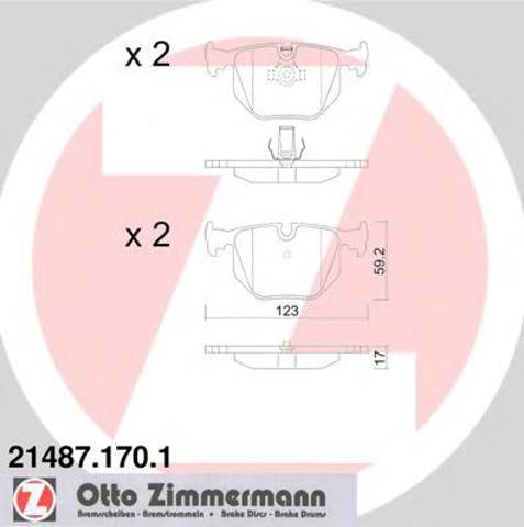 Задні гальмівні колодки 214871701 ZIMMERMANN