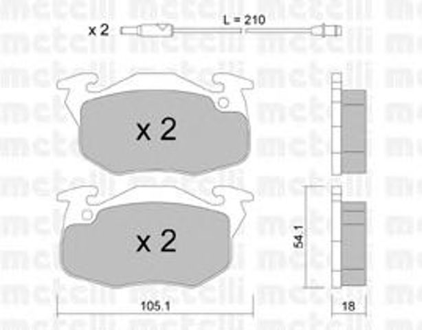 Колодки гальмівні дискові комплект 2200370 METELLI