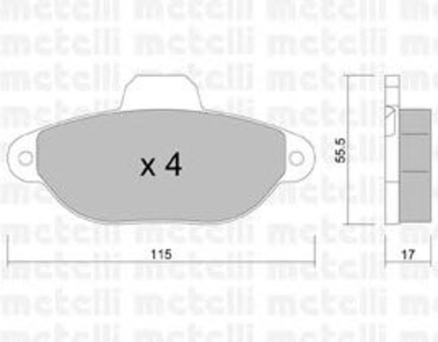 Передні гальмівні колодки 2201591 METELLI