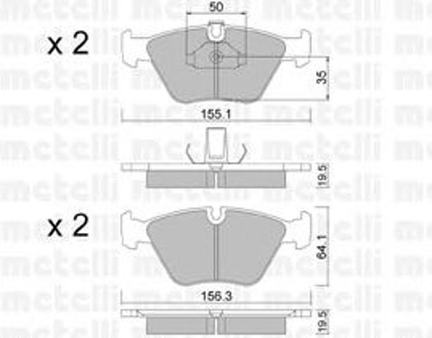 Колодки гальмівні дискові комплект 2202070 METELLI