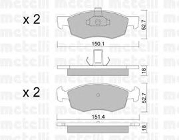 Передні гальмівні колодки 2202742 METELLI