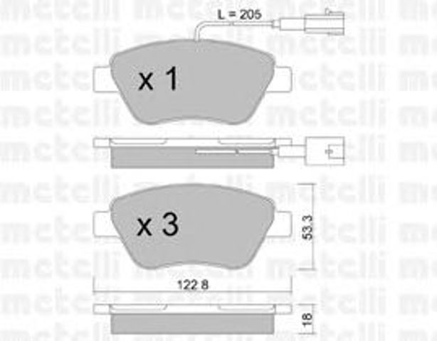 Колодки гальмівні дискові комплект 2203210 METELLI
