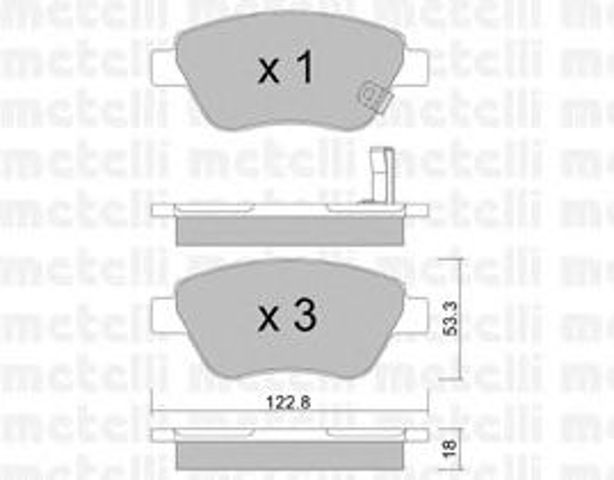 Колодки гальмівні дискові комплект 2203212 METELLI