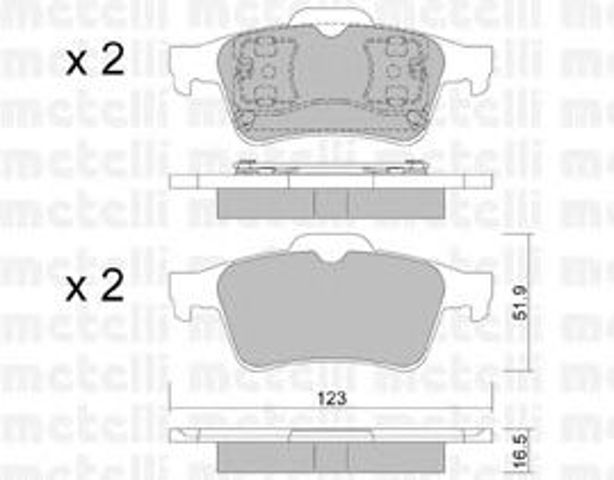 Комплект задніх колодок 2203370 METELLI