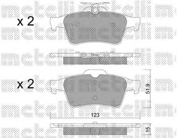 Задні дискові колодки 2203373 METELLI