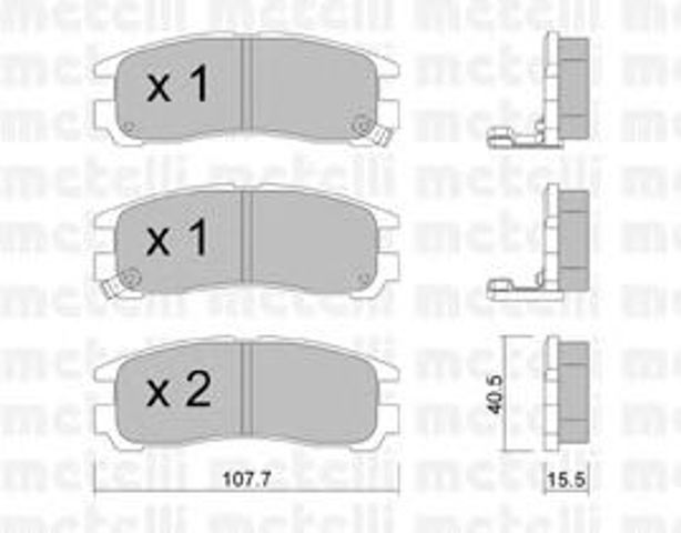Задні гальмівні колодки 2203980 METELLI
