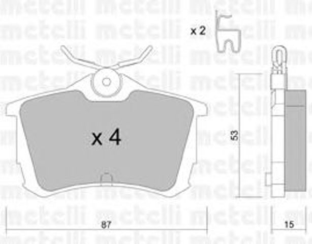 Колодки гальмівні задні, дискові 2204650 METELLI