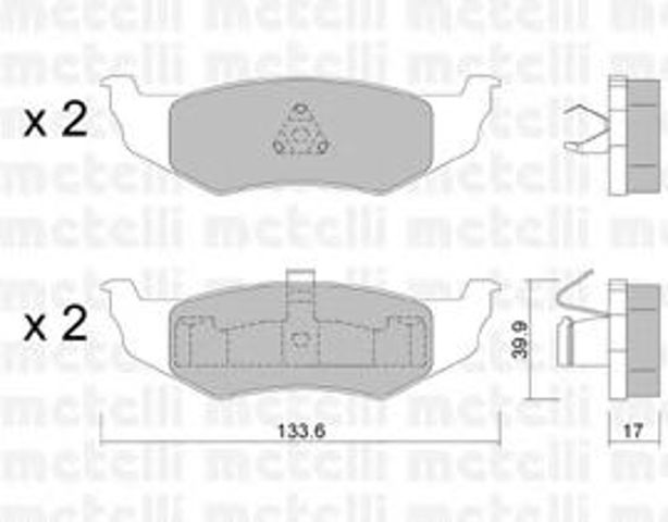 Колодки гальмівні задні, дискові 2205220 METELLI