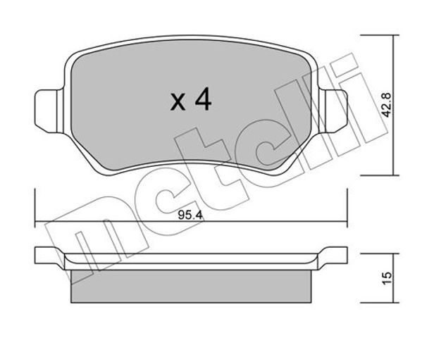 Колодки гальмівні задні, дискові 2205421 METELLI