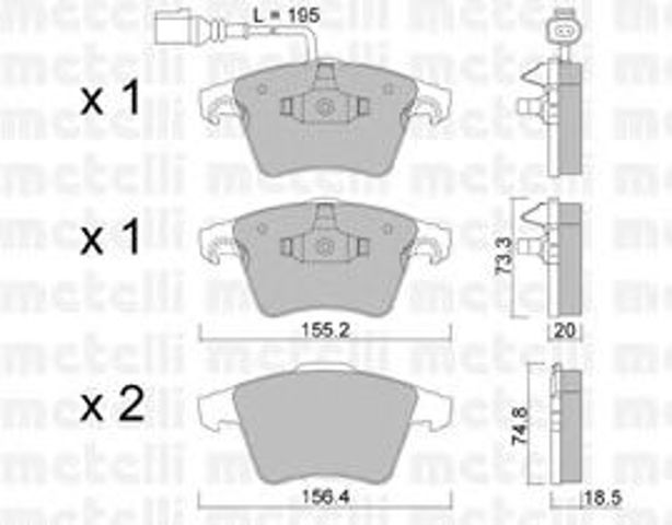 Гальмівні колодки 2205520 METELLI