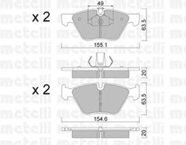 Гальмівні колодки 2205570 METELLI