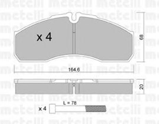 Передні гальмівні колодки 2205785 METELLI