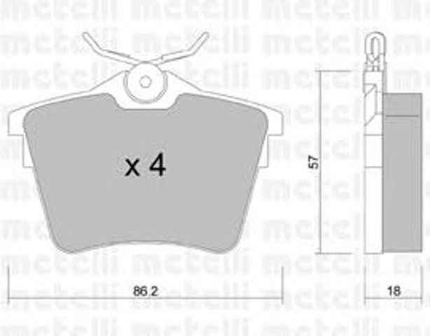 Колодки гальмівні задні, дискові 2206020 METELLI