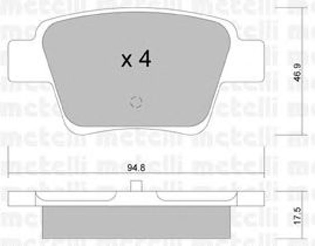 Задні гальмівні колодки 2206390 METELLI