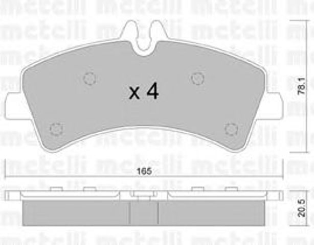 Колодки гальмівні задні, дискові 2206740 METELLI