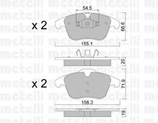 Колодки передні 2206750 METELLI