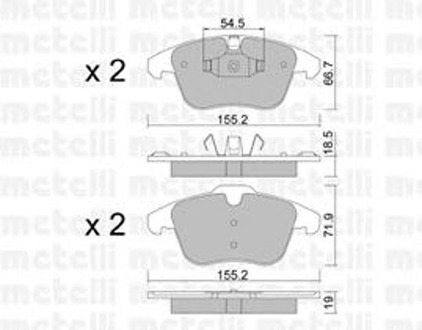 Колодки гальмівні дискові комплект 2206753 METELLI