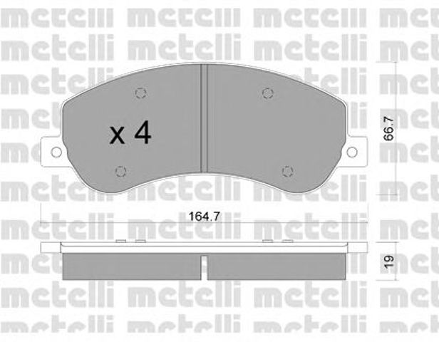 Колодки гальмівні передні, дискові 2206801 METELLI