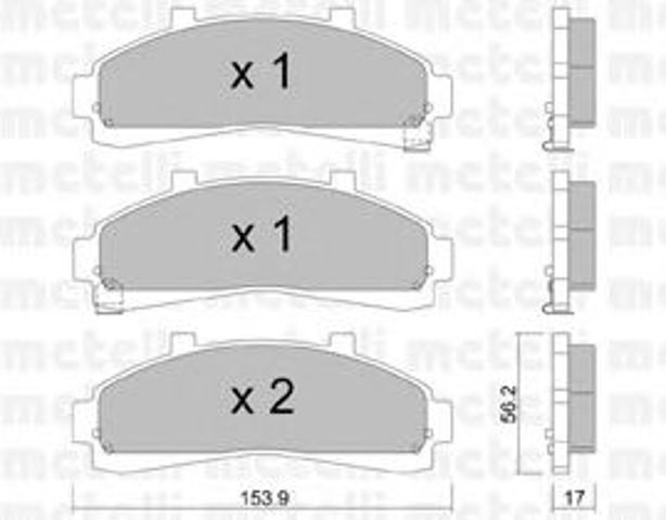 Передні гальмівні колодки 2206830 METELLI
