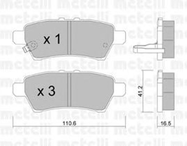 Колодки гальмові задні, дискові 2207440 METELLI