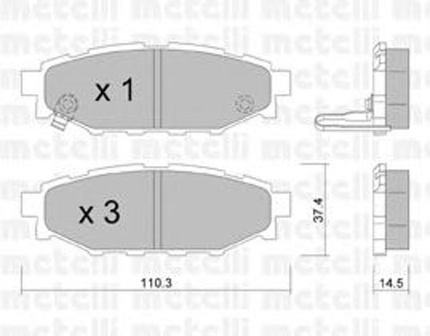 Колодки гальмівні задні, дискові 2207640 METELLI