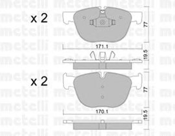 Передні гальмівні колодки 2207700 METELLI