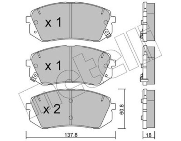 Колодки гальмівні дискові комплект 2207831 METELLI