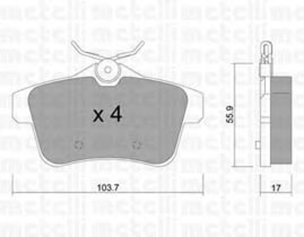 Задні дискові колодки 2208550 METELLI