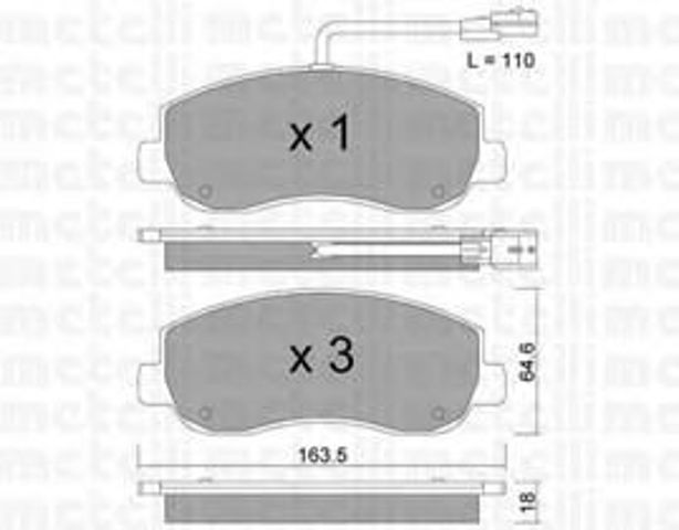 Передні гальмівні колодки 2208980 METELLI