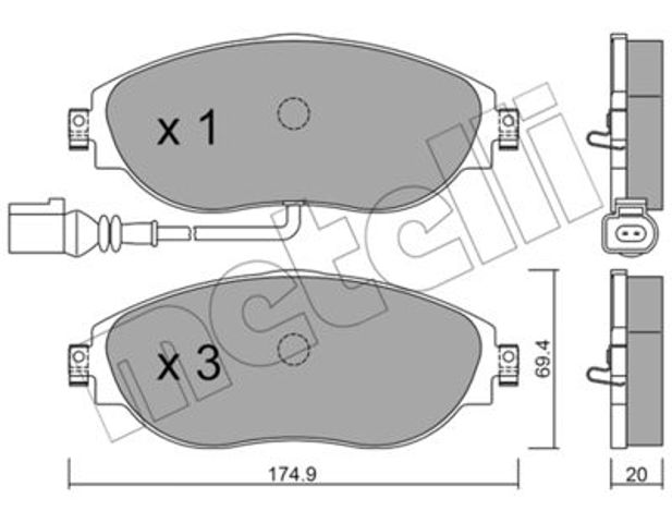 Колодки передні 2209520 METELLI